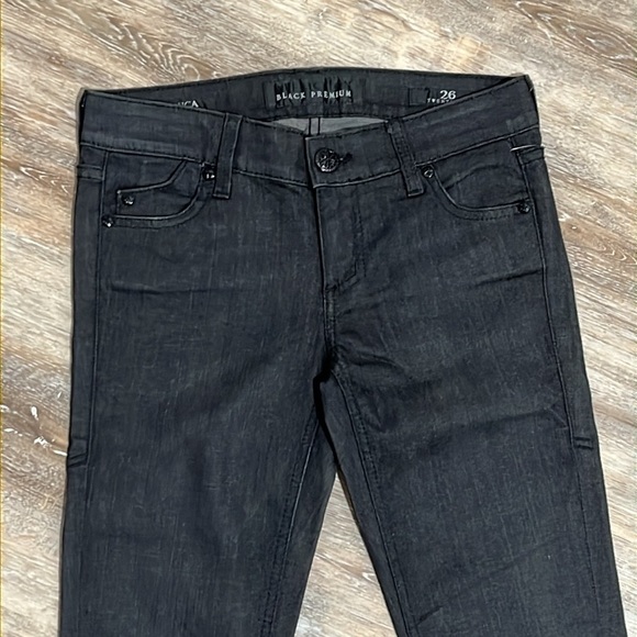 Affliction Womens Black Jeans Premium Bianca Mesh Skinny Fit  Size 26 NWT Moto - Picture 3 of 16